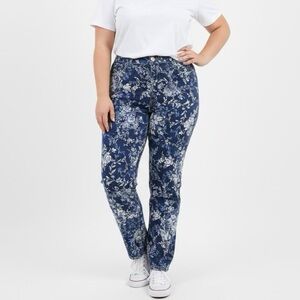 GAP Blue Floral Straight Leg Jeans